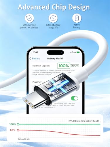 10 FT USB C Cable Fast Charging Long Charger Cord for iPhone 17 16 15 3Pack
