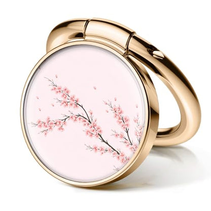 Cell Phone Ring Holder, Cute Metal Phone Grip Stand Finger Ring Kickstand, Flexible 360°Rotation Phone Tablet Case Accessories Compatible with Most Phones Cherry Blossom Branch - color: Cherry Blossom Branch