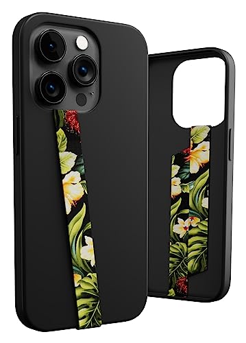 Phone Loops: Non-Elastic Phone Grip, Phone Strap, Phone Holder for Hand - Small, Light and Discreet Phone Loop Cell Phone Holder for Hand - Phone Finger Holder - color: Fabric: Floral