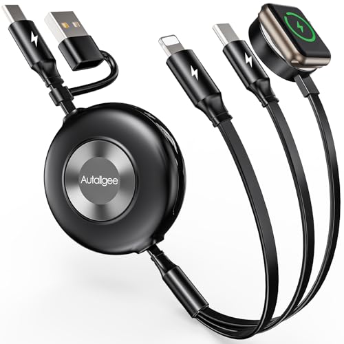 Retractable Multi Charging Cable, 3 in 2 Cable for Apple Watch Charger - style: 1