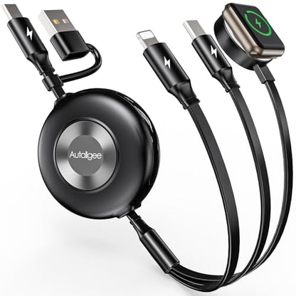 Retractable Multi Charging Cable, 3 in 2 Cable for Apple Watch Charger - style: 1