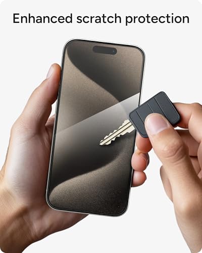 ZAGG Glass Elite iPhone 15 Pro Screen Protector - 5X Stronger with Reinforced Edges, Scratch & Smudge-Resistant Surface, InvisibleShield, Easy to Install - size: iPhone 15 Pro, style: Glass Elite
