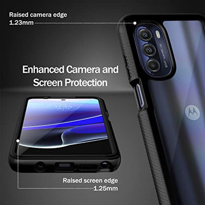 Compatible with Moto G Stylus 5G 2022 Case (Not Fit 2021 Version), Built in Screen Protector Full Body Shockproof Slim Fit Bumper Protective Phone Cover for G Stylus 5G 2022-Black/Clear - size: Moto G Stylus 5G (2022)