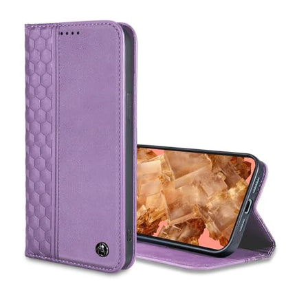 Wallet Case for Google Pixel 8 6.2 inch 2023 - [Strong Magnetic] PU Leather Folio Flip Case with Card Holder Kickstand Protective Phone Cover - Purple - color: Purple, size: Google Pixel 8 6.2"