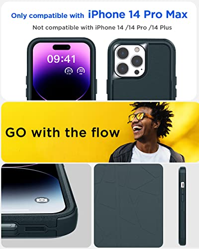 AICase for iPhone 14 Pro Max Case(6.7") Case,Heavy Duty 3-Layer Rugged Pocket-Friendly Phone Cover,Durable Military Grade Protection Shockproof/Drop Proof/Dust-Proof Protective for iPhone 14 Pro Max - color: Dark Green