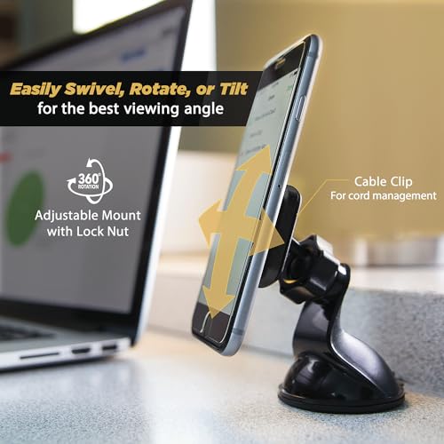 Scosche MAGWSM-10PKFLT MagicMount Magnetic Suction Cup Phone Mount for Car Dashboard or Windshield, 360° Adjustable Magnet Head, Universal Cell Phone Holder for iPhone, Samsung & More (Pack of 10) - size: 10 Pack, style: Window / Dash Suction