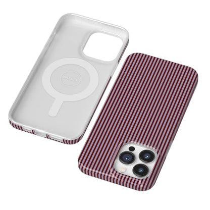 Casely iPhone 14 Pro Case | Stripes and the City | Tiny Pinstripe | Compatible with MagSafe | Classic Ultra Slim Design - color: Stripes and the City | Tiny Pinstripe, size: Iphone 14 Pro