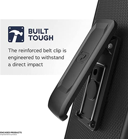 Encased Falcon Designed for Pixel 6 Case with Belt Clip, Full Body Protective Rugged Phone Case with Holster (Black) - style: Case with Belt Clip