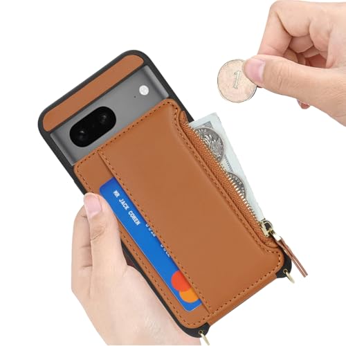 Cavor Compatible with Google Pixel 7 Case Wallet, Brown - color: Brown, size: Google Pixel 7