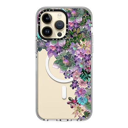 CASETiFY for iPhone 14 Pro Max Case - Impact Clear Compatible with MagSafe | Not Yellowing | 6.6 ft. 3X Military Grade Drop Protection | MY SUCCULENT GARDEN | Clear - color: MY SUCCULENT GARDEN, size: Iphone 14 Pro Max (6.7")