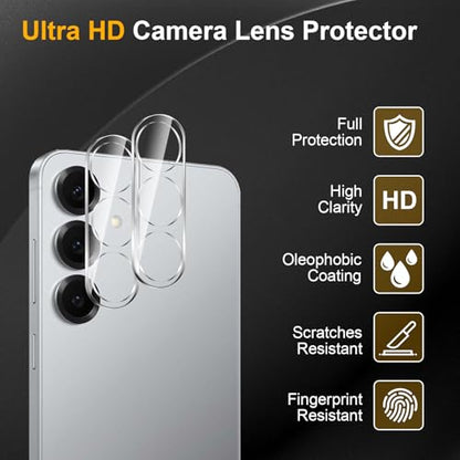 2 Pack Privacy Screen Protector for Samsung Galaxy S25 Plus / S25+ With 2 Pack Camera Lens Protector, Anti Spy Tempered Glass Film, 9H Hardness, Black Protector, Anti-Scratch, Bubble Free - size: Galaxy S25 Plus/S25+ FK22