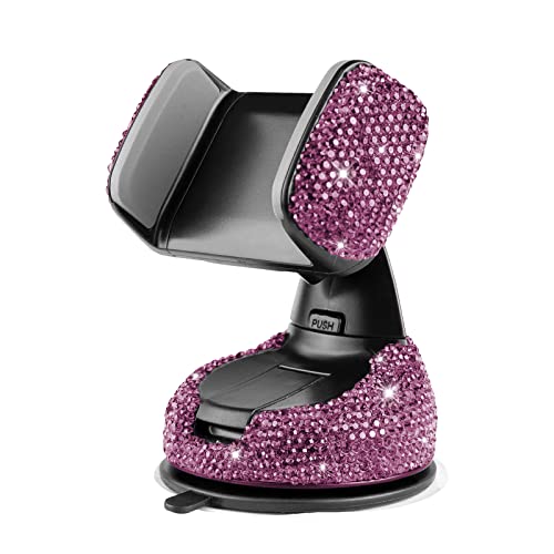 eing Car Phone Mount Cell Phone Holder with One More Air Vent Base,Bling Crystal Universal Phone Mount Holder Cradle for Dashboard,Windshield and Air Vent,Purple - color: G-Purple