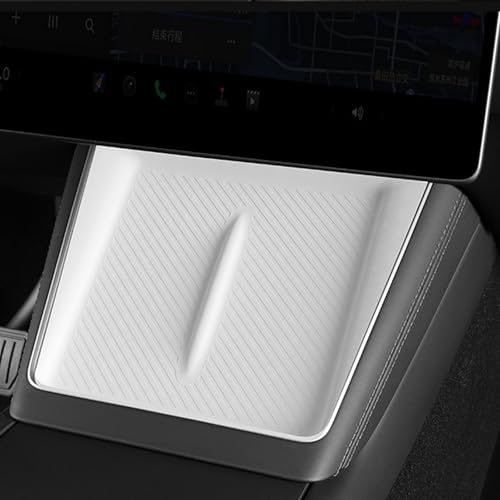 Premium Silicone Wireless Charging Pad Designed for Latest Generation Y Center Console Slip and Heat Regulati - color: Twill White
