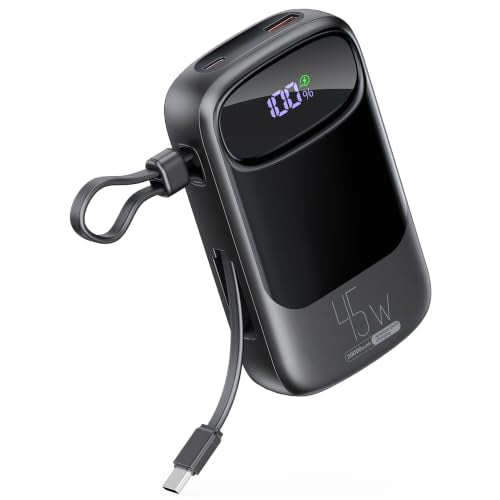 RETMSR Portable Charger 20000mAh 45W USB C Fast Charging, Built-in Cable - color: Frosted Black