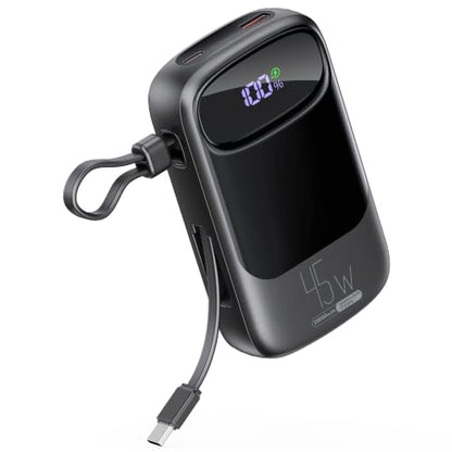 RETMSR Portable Charger 20000mAh 45W USB C Fast Charging, Built-in Cable - color: Frosted Black