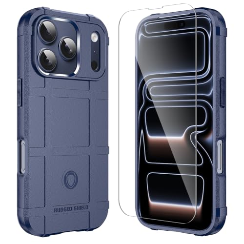 Rugged Shield Case for iPhone 17 Pro (6.3"), 8ft Military Drop Proof, Wear Resistant Tactical Cover, Navy Blue - color: Navy Blue, size: iPhone 17 Pro