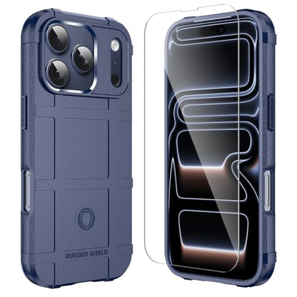 Rugged Shield Case for iPhone 17 Pro (6.3"), 8ft Military Drop Proof, Wear Resistant Tactical Cover, Navy Blue - color: Navy Blue, size: iPhone 17 Pro