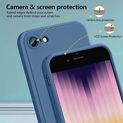 Compatible with iPhone SE 2022/2020/8/7 Case 4.7 inch,Soft Touch | Silicone Full-Body Protective Case,Neck Lanyard Strap,Non-Yellowing Dropproof Protective Phone Cover Slim Thin,Pink(1-88) - color: Pink