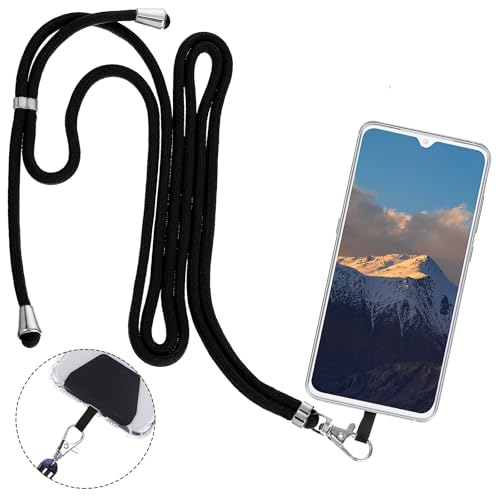 Weewooday 4 Pcs Phone Lanyard Crossbody Phone Strap, Black - color: Black