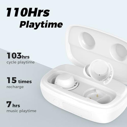 Tribit FlyBuds 3 Wireless Earbuds, 110H Playtime Bluetooth Headphones - color: White