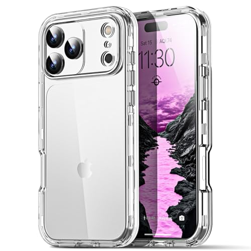 AICase for iPhone 17 Pro Clear Case(6.3"),Heavy Duty Drop Protection Full Body Rugged Shockproof/Dust Proof 3-Layer Military Protective Tough Durable Phone Cover for iPhone 17 Pro 2025_855 - color: A_Clear, size: iphone 17 Pro