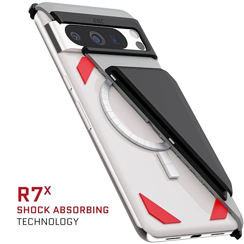 Ghostek Exec Wallet Case for Google Pixel 8 Pro - Magnetic Credit Card Holder, Compatible with Wireless Charging, Kickstand (6.7 Inch, Gray) - color: Gray, size: Pixel 8 Pro