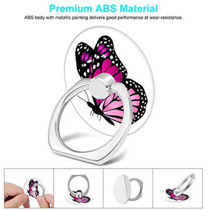 Bonoma Cell Phone Ring Holder,3-Pack 360 Degree Rotating Butterfly - color: Butterfly