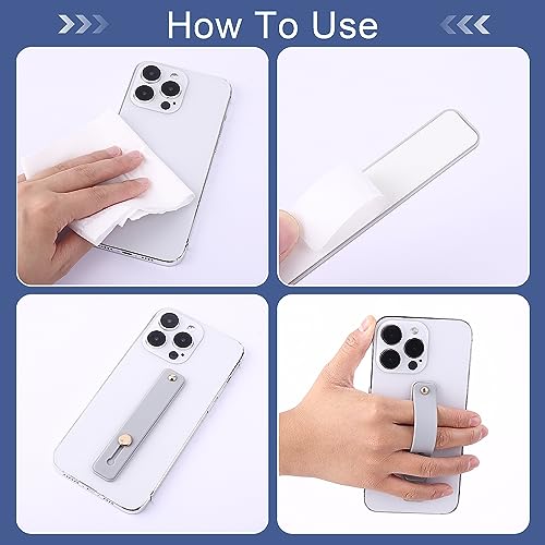 WLLHYF 2Pcs Phone Loop Finger Holder, Silicone Phone Grip Phone Finger Strap Stand Universal Portable Finger Kickstand for Most Smartphones (2pcs-Grey/White) - color: grey/white