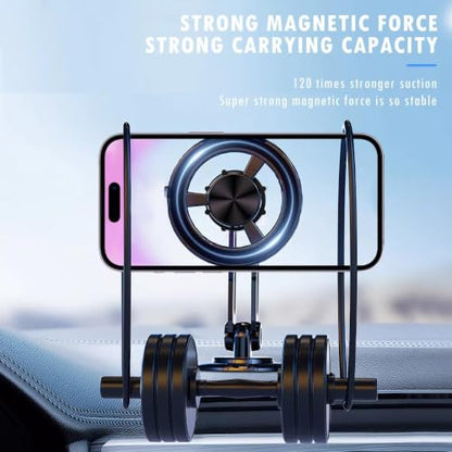 Universal 360° Pro Magnetic Car Phone Holder (2025) – Super Strong Suction & Adjustable Phone Mount for All Mobile Phones, Hands-Free Viewing with Metal Ring, No Signal Interference - color: Black