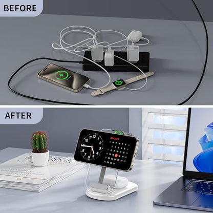 2026 Traveling Wireless Mag-Safe Fast Charging Station - color: White