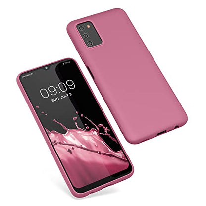 kwmobile Case Compatible with Samsung Galaxy A03s Case - Soft Slim Protective TPU Silicone Cover - Dark Rose - color: Dark Rose