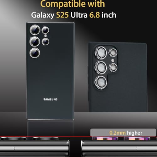 Camera Lens Protector for Samsung Galaxy S25 Ultra, Diamond Black - color: Diamond Black