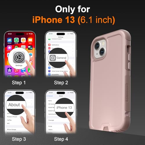 Follaroma for iPhone 13 Case, Heavy Duty Magnetic Cases, Light Brown,6.1" | Compatible with MagSafe, Heavy Duty Shock proof,Military-Grade Anti-Drop Protective,Dual Layer Magnetic Protection Phone Case - color: Brown Pink