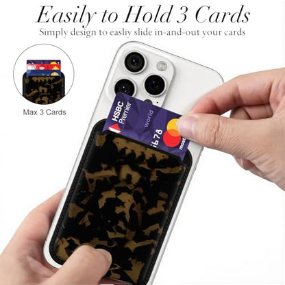 Svanove Tortoise Shell Magnetic Phone Wallet Compatible with Magsafe Wallet for Women, Girl ID Credit Card Holder Wallets for iPhone 17/16/15/14/13/12 Series, Cute Slim Leather Wallets Mag Safe Pocket - color: Turtle