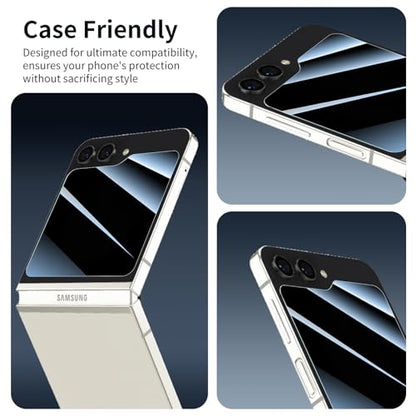 Privacy Screen & Camera Lens Protector for Samsung Galaxy Z Flip5, Double Shatterproof Anti-Spy Tempered Glass, Private Black Protection, 9H Hardness Anti-Scratch Case-Friendly, 3 Pack Each - color: Flip5 Black