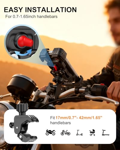 Motorcycle Phone Mount Vibration Dampener, Bike Phone Holder With Handlebar - color: Clamp Base