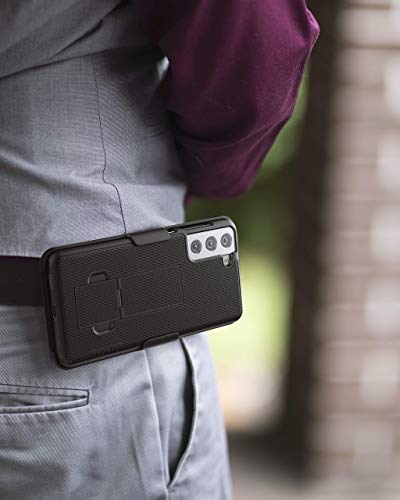 Encased DuraClip Designed for Samsung Galaxy S21 Belt Clip Case (2021) Slim Phone Cover with Holster - Black - size: S21