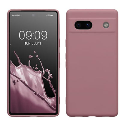 kwmobile Case Compatible with Google Pixel 7a Case - Protective Slim TPU Phone Cover - Soft Matte Finish - Antique Pink Matte - color: antique pink matte