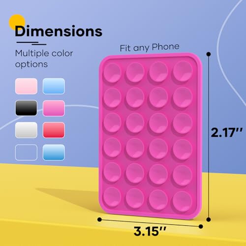 Silicone Phone Sticky Grip, Suction Phone Case Mount for iPhone and Android, Hands-Free Sticky Cell Phone Grip, Mobile Fidget Mirror Holder for Selfies and Videos - color: Cotton Candy Cloud（Light Pink）