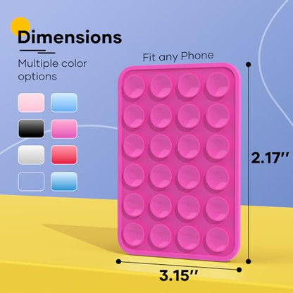 Silicone Phone Sticky Grip, Suction Phone Case Mount for iPhone and Android, Hands-Free Sticky Cell Phone Grip, Mobile Fidget Mirror Holder for Selfies and Videos - color: Cotton Candy Cloud（Light Pink）