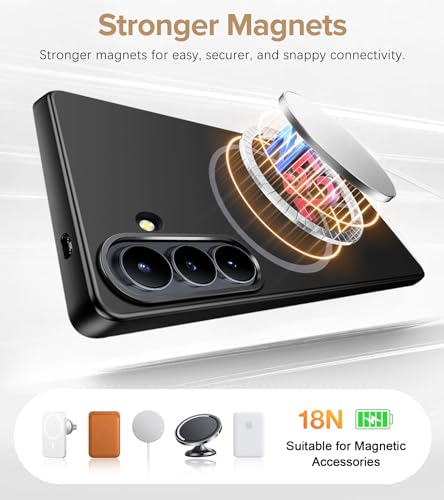Ultra Thin Case for Samsung Galaxy S26, Silky Touch Anti-Fingerprint, Slim Hard PC Matte Cover Compatible with Mag-Safe Anti-Scratch Shockproof Protective Cases for Samsung S26 5G (Black) - color: Black