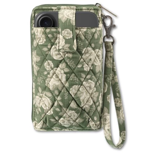 Bella Taylor Cell Phone Wristlet, Quilted Phone Wallet for Women | Lightweight, RFID blocking, phone pocket, built-in wallet, card organizer, coin pocket, secure zipper, quality construction - color: Heirloom Rose