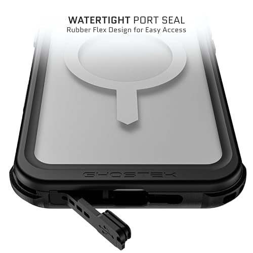 Ghostek Nautical Waterproof Apple iPhone 16 Plus Case with Holster Belt Clip - Screen and Camera Protector, MagSafe Compatible, Rugged Heavy Duty Cover (6.7 Inch, Clear) - color: Clear, size: iPhone 16 Plus