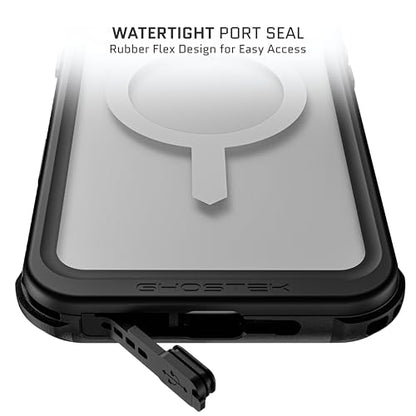 Ghostek Nautical Waterproof Apple iPhone 16 Plus Case with Holster Belt Clip - Screen and Camera Protector, MagSafe Compatible, Rugged Heavy Duty Cover (6.7 Inch, Clear) - color: Clear, size: iPhone 16 Plus