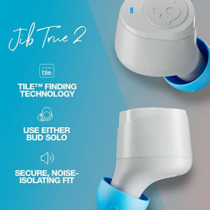 Skullcandy Jib True 2 Wireless In-Ear Bluetooth Earbuds - Light Grey/Blue - color: Light Grey/Blue, size: Jib True 2