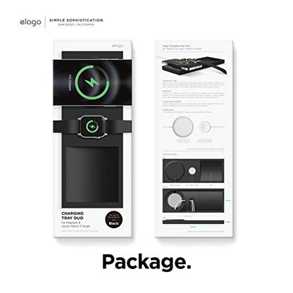elago Charging Tray Duo for MagSafe & Apple Watch Chargers - color: Black