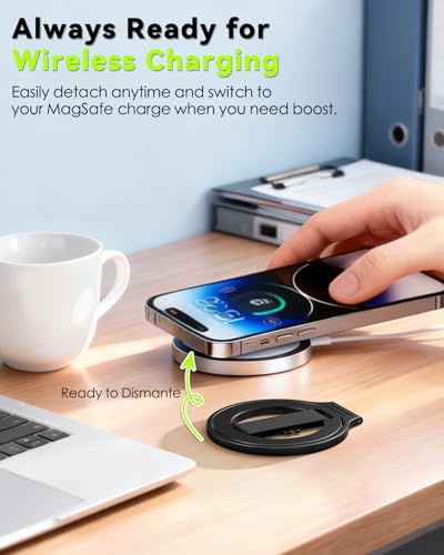 CloudValley Magnetic Phone Grip Holder for MagSafe, Slim Removable [Soft Finger Strap] Ring Stand Kickstand for iPhone 17/16/15/14/13/12 Series Compatible with Mag Car Mounts, Black