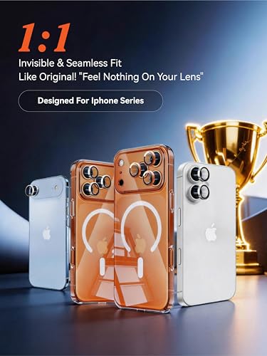 3 Pack Screen Protector with Phone Case for iPhone 17 Air, 2 Pack Tempered Glass Camera Lens Protector, Easy Install Frame, 9H Hardness, Bubble Free, HD Clear, Full Coverage - size: iPhone 17 Air