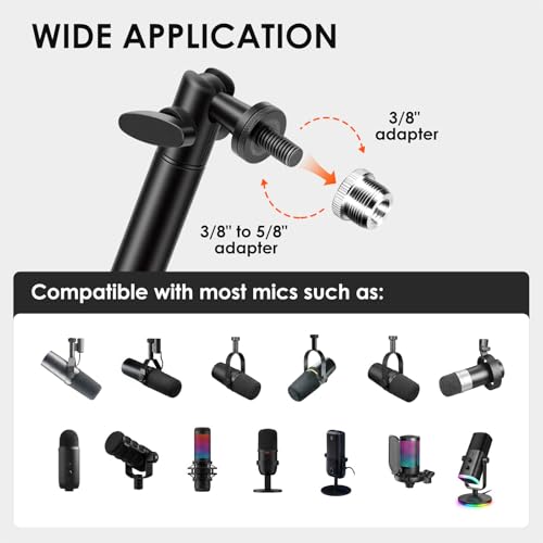 TARION 23.6" Modular Microphone Desktop Extension Boom Arm Titanrig Arm M - size: Arm M (Microphone)