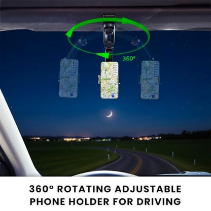 Sunvisor Phone Holder for Car | 360 Phone Holder Rotating Car Clip on Sun Visor Cellphone Holders | Universal 360 Dashboard Phone Holders | Auto Cell Phone Holder for Car Cellphone Automobile Cradles - style: C